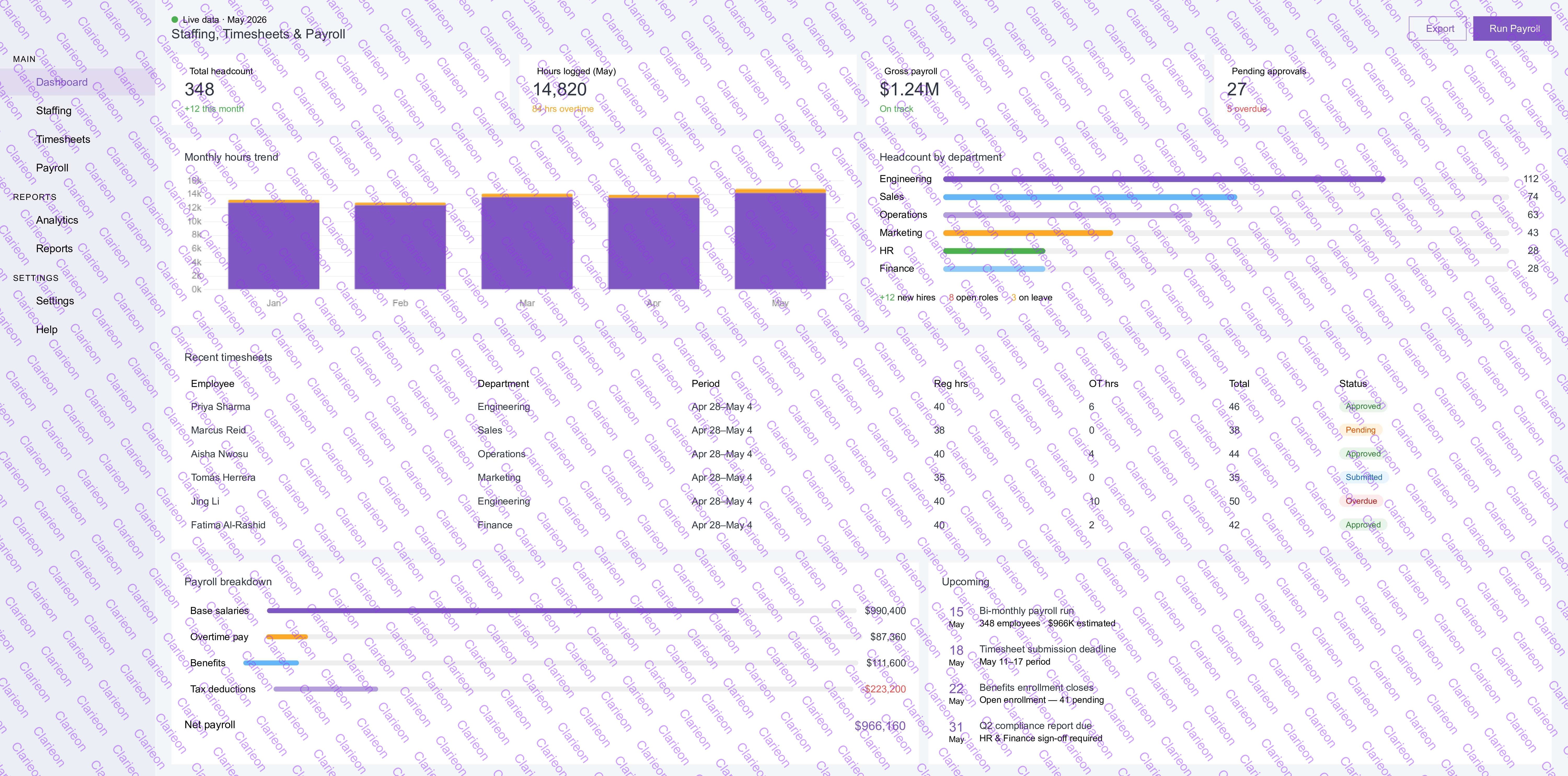 Staffing Timesheets Invoicing and Payroll